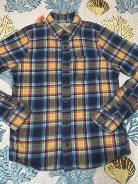 Men's Large Hollister Long Sleeve Plaid Flannel Button Down Shirt
